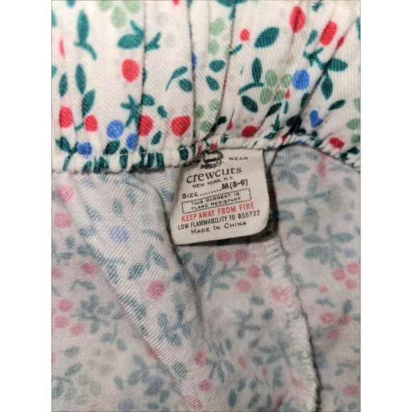 Crewcuts Youth Girls Pajama Set MED 8/9 Button Up Set Holiday Floral Christmas - Picture 6 of 6